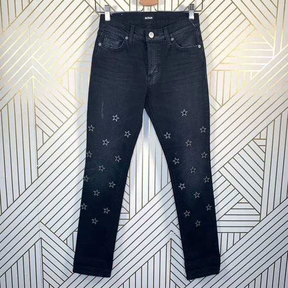 Hudson Riley Crop Relaxed Star Straight Jeans - Picture 2 of 10